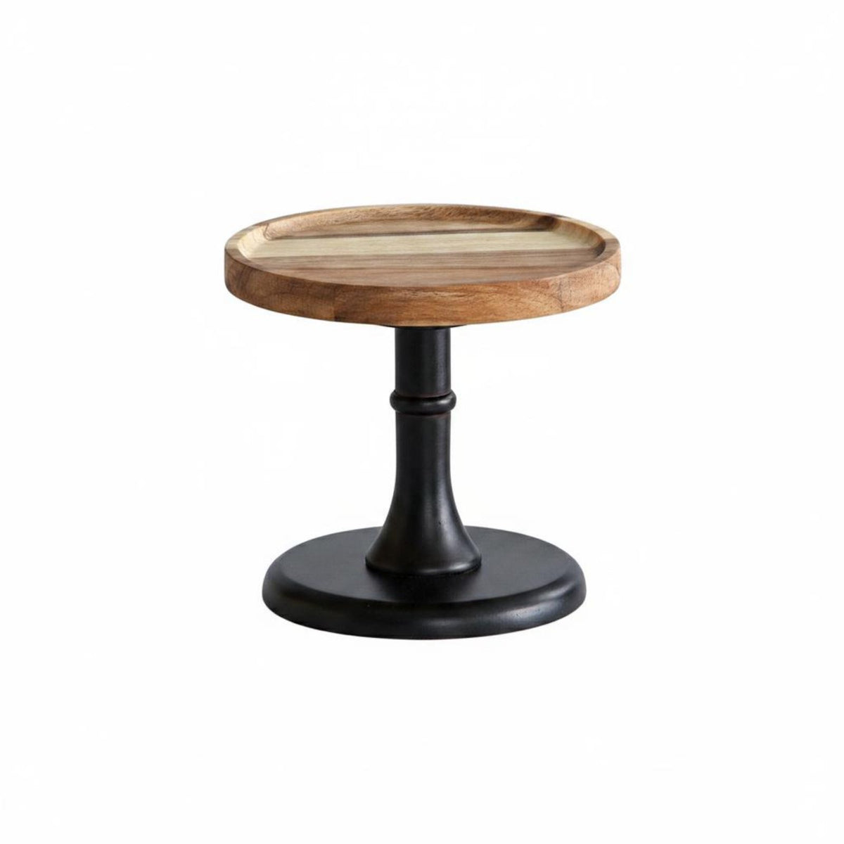 Elegant Design Wooden Pedestal Cake Stand Multi-Design Acacia Wood Cake Plate Sturdy Base High Foot Dessert Tray for Wedding