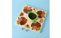 Educational Hedgehog Game Board with Pegs Learning Wooden Peg Game Sensory Peg Board Safe for Preschool
