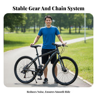 Mountain Bike Aluminum Alloy Frame Hardtail Mountain Bike Variable Speed Cycle Disc Brakes Multi-Terrain Cycle for Countryside