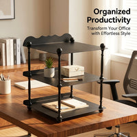 3 Tier Desktop Organiser, Metal Mesh Office Desk File Holder for A4 Paper Documents, Magazine for Home Professionals