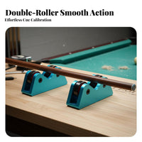 2 Pieces Double-Wheel-Wheel Design Pool Cue Straightness Checker Accurate Inspection Billiard Cue Straightness Checker Fluid Rotation