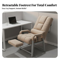 Double-PurposeUse Lay-Flat resting Chair Adjustable Backrest Recliner Extendable Footrest Lounge Armchair Padded padding for Office Workers, Students, Adults, Dormitory, Bedroom, Home, perusing