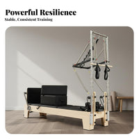 Pilates Core Training Bed Multi-Functional Solid Wood Pilates Reformer Multifunctional Half Luxury Reformer Bed for Fitness Enthusiasts, Studio, Gym