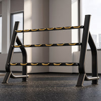 Three-Tier Dumbbell Rack Freestanding Dumbbell Holder with Cradles Floor-Standing Weight Stand Heavy-Duty for Athletes, Home Gym, Fitness Studio