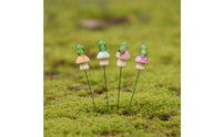 4 Pieces Fungus Stake with Frog Fluorescent Frog Garden Stake Fungus Ornament Whimsical Unique for Gardeners, Fairy Gardens