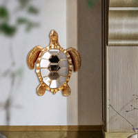 Creative Gold Resin Sea Turtle Wall Decor with Mirrored Glass