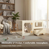 Multi-Room Layout Integrated Feline Enclosure AllUnified Design Pet Playpen Panoramic View Pet Housing Easy to Clean for Apartment Dwellers, Indoors, Indoor, Play Area, Bedroom
