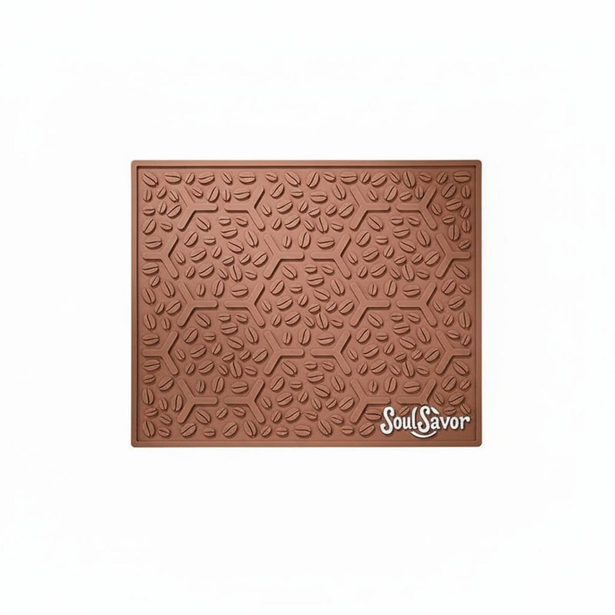3D Textured Design Coffee Bean Pattern Draining Mat Heat Insulating Coffee Bar Mat Easy to Clean Kitchen Accessory Flexible for Baristas, Restaurant