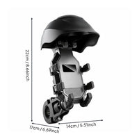 Phone Mount with Rain Cover Anti-Movement Phone Holder with Sun Visor Adjustable Angle Mobile Accessory for Motorcyclists