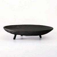Wooden Fruit Tray Decorative Tray with Raised Feet Rustic Oval Wooden Platter for Homeowners