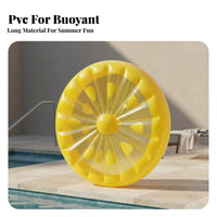 Highly Buoyant Inflatable Lemon Slice Inflatable Lounger Oversized Yellow Lemon Water Bed Comfortable Novelty Food Inflatable Lounger Long-Lasting for Adults, Kids, Beach, Vacation, Lake