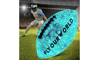 Reflective Finish American Football Sparkling Blue Synthetic Leather Football Printed Graphics Training Ball Stitched Laces