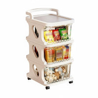 Mobile Design Multi-Level Wheeled Organizer Ample Storage Multi-Tier Trolley with Drawers Versatile Use Rolling Trolley 360° Swivel Wheels for Families, Homeowners, Nursery, Small Areas, Bedroom, Living Room