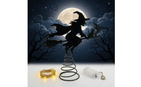 Spooky Witch Tree Topper Silhouette Witch Tree Topper with Spring Base Substitute Decoration Seasonal for Mantel Displays