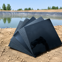 HDPE Geomembrane Pond Liner, Waterproof Sealing Membrane for Aquaculture, Black Liner 2-7m Width, Robust Sealing