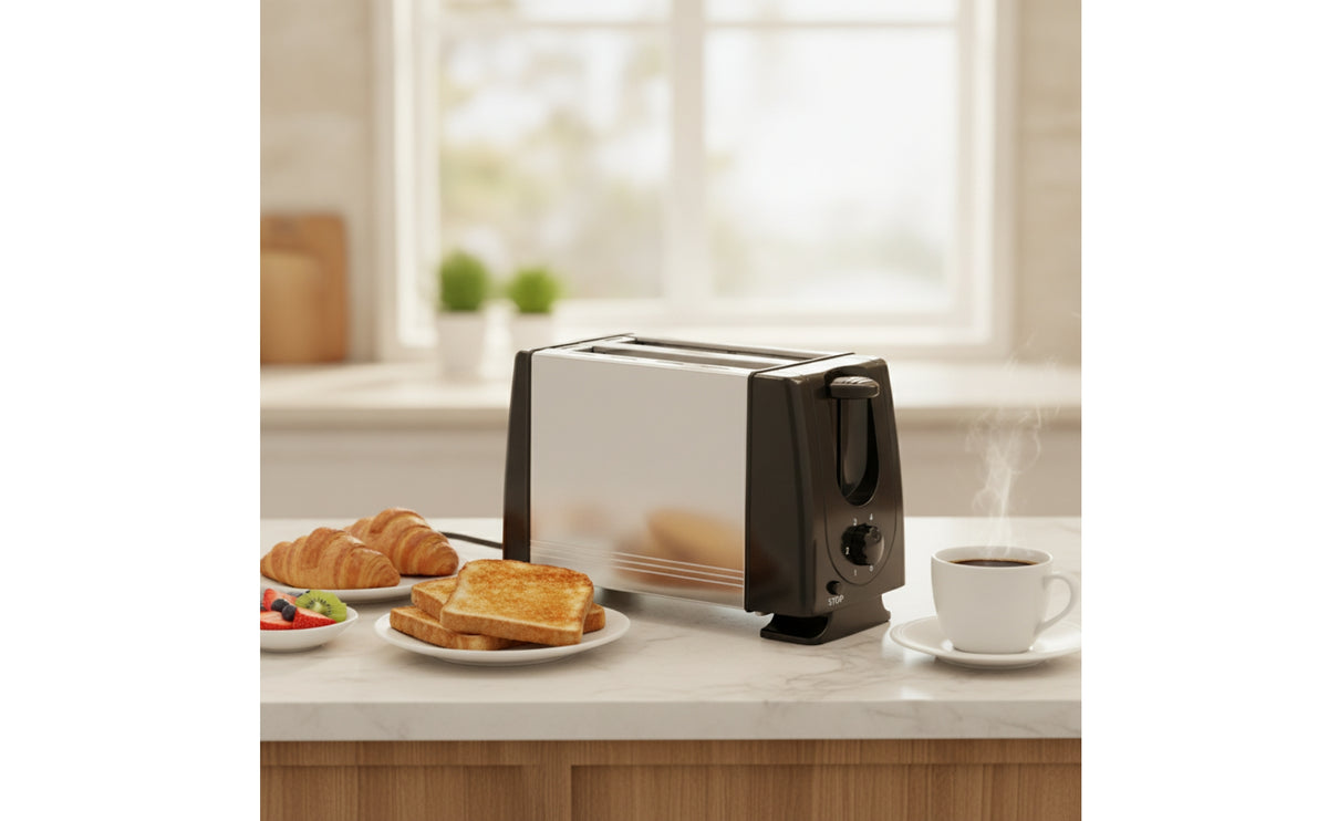 Compact Two-Slot Toaster Space-Saving Bread Toaster Slim Appliance Lightweight for Students, Small Kitchens, Dorm Rooms, Office Breakrooms