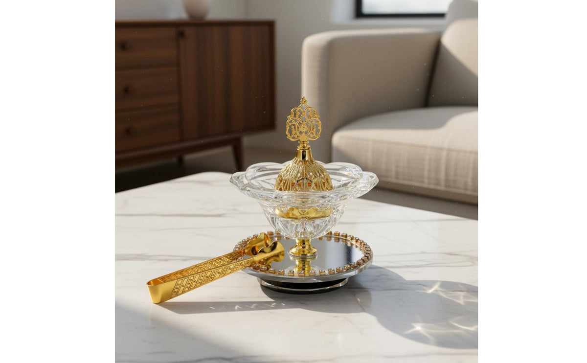 Decorative Crystal Incense Burner Heat-Resistant Rotating Incense Burner Artisanal