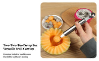 Fruit Baller Stainless Steel Fruit Baller Digger Double-Ended Fruit Baller 2-in-1 Design Fruit Baller Rust-Resistant
