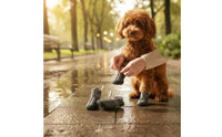 4 Pieces Small Dog Boots Wear-Resistant Waterproof Dog Shoes Reflective Strip Pet Supplies for Snowy