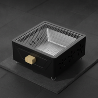 Square BBQ Grill Multi-functional Charcoal Barbecue Stove Outdoor Courtyard Portable Camping Cooker for Tea Brewing