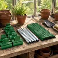 Tomato Greenhouse Fiberglass, Foil Tunnel for Raised Bed, 43cm Coated Rods, Small Greenhouse for Heat-Loving Plants