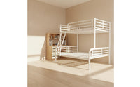 Space-Saving Metal Bunk Bed Steel Bunk Bed with Ladder Long-Lasting Furniture Sturdy for Teens, Students