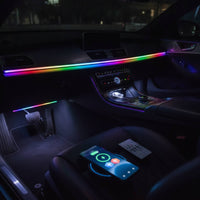 Plug and Play Interior Car Led Strip Lights RGB Car Interior Light with App Control Multicolor Ambient Light Kit with Handheld Controller Dynamic for Drivers, Dashboard, Door Trim, Footwell