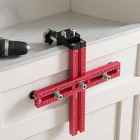 Cabinet Hardware Drilling Positioning Guide Two-Way Scale Drawer Handle Positioning Fixture Knob Hole Template Hex Key Included