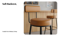 Modern Design High Chair with Back Support Sturdy Frame Bar Stool Comfortable Cushion Seating Furniture Footrest Included for Cafe Owners, Homeowners, Adults, Restaurant, Kitchen, Dining Room