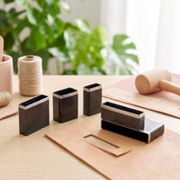 5 Pieces Hollow Punch Cutter Sharp Leather Hole Punch Cutter Set with Box Metal Hand-Held for Leatherworkers, Leatherworking