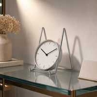 Triangular Frame Display Stand Stainless Steel Wire Display Stand Metal Frame Holder Silver-Toned Finish Desk Accessory