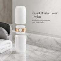 Portable Travel Toothbrush and Toothpaste Holder with Mouthwash Cups