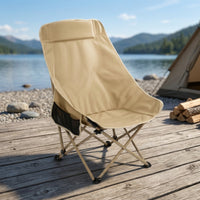 Camping Chair with Carry Bag Padded Folding Chair with Side Pocket Furniture High-Back Portable for Campers, Fishing, Picnics