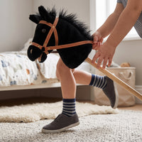 Musical Horse Head Stick Toy for Kids, Role Play Prop with Detachable Wheel and Sound Effects