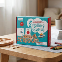 Double-Sided Cards Wooden Spelling Game Uppercase Letters Word Matching Game Colorful Illustrations Wooden Letter Blocks
