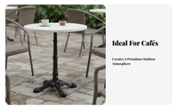 Weather-Resistant French Cafe Chair Anti Aluminum Frame Cafe Chair Rust Proof Outdoor Wicker Armchair Lightweight for Restaurant Owners, Homeowners, Adults, Garden, Balcony, Backyard, Porch