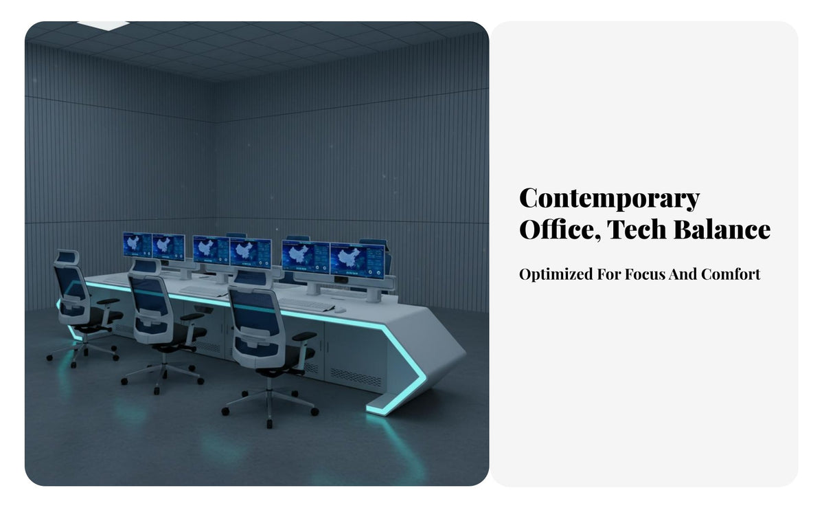 Control Center Console Modern Design Security Console Multi-Display Setup Dispatch Control Desk for Dispatchers, IT Professionals