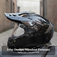 Outdoor Removable and Washable Liner Full Face Motocross Helmet Shell Construction Impact-Resistant Headwear for Women, Adults, Rally