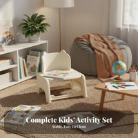 Child-Safe Design Peanut Shaped Table and Chair Set Polished Edges Adjustable Height Kids Desk Set Sturdy Construction Height Adjustable Toddler Desk Easy to Clean for Toddlers, Preschoolers, Kindergarten, Preschool, Daycare, Classroom