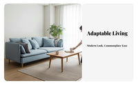 Removable and cleanable Cover Upholstered Settee with Wooden Legs Nordic Design Wood Frame Loveseat Modern Minimalist aesthetic Sofa Easy to Assemble for Small Space Owners, Apartment Dwellers, Homeowners, Guesthouse, Studio, Lounge Area, Bedroom