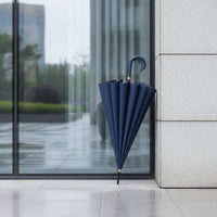 Water-Resistant Umbrella with 16 Ribs Windproof Automatic Stick Umbrella Classic Heavy Duty for Commuters