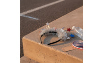 Red White and Blue Independence Day Headband Party Favor American Flag Headband Festive American Flag Hair Hoop Glitter Accents for Children, Adults, Parades, Holiday Parties
