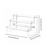 Tiered Design 3-Tier Acrylic Display Stand Multifunctional 3 Tier Acrylic Display Riser Space Saving for Collectors, Desk Organization