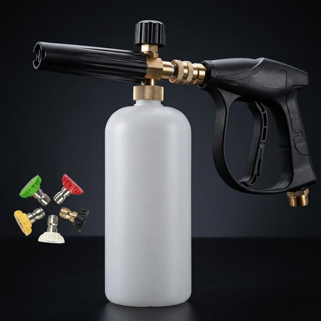 Soap Dispenser for Car Cleaning and Car Wash, Aluminum Alloy Car Foam Lance, 1000ml Capacity Foam Spray, Adjustable Nozzle with Quick Connect
