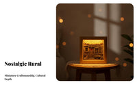 3D Embossed Village Light Farmhouse Night Light Touch Switch Rustic