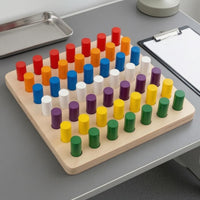 Educational Pegboard Toy Cylindrical Pegs Color Sorting Toy Bright Colors