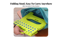 Foldable Design foldable Stool with grip Space-Saving Lightweight Packable Stool Easy to Carry Portable Furniture Stable frame for Children, Travelers, Outdoor, Camping, Indoor Use, Travel