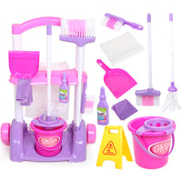 Toy Broom and Mop Set Cleaning Set Realistic Design Housekeeping Tool Playset for Young Children