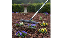 22 Tine Steel Wire Rake Easy Assembly Heavy Duty Metal Yard Rake Lightweight
