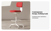 Modern and design Adjustable Saddle Stool Built-in Footrest Bar Chair Comfortable Seat Seating Furniture 360-Degree rotating for Business Owners, Design aficionados, Reception Area, Kitchen, Dining Room, Parties